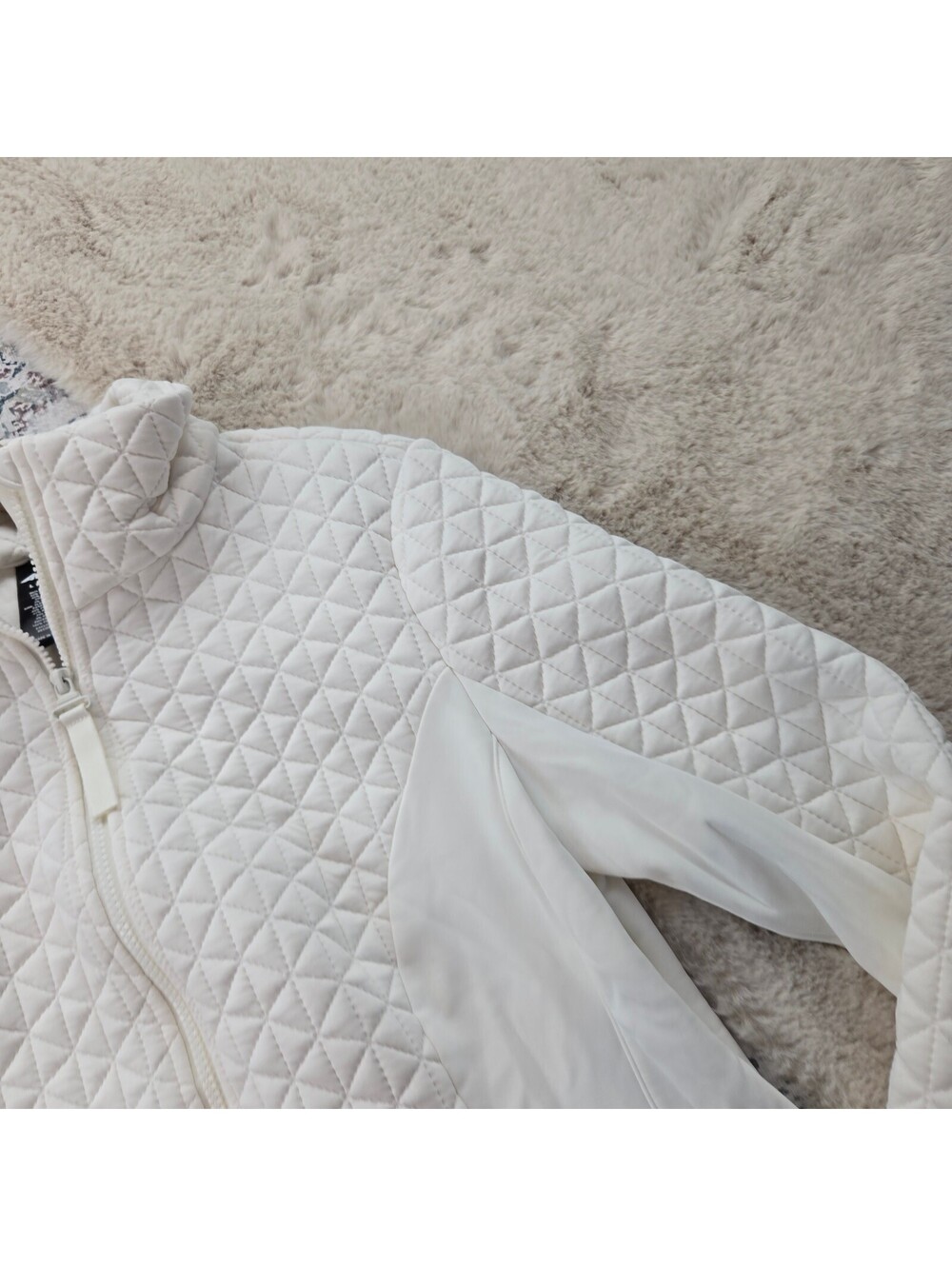 Avia White Quilted Fabric Zip Jacket Women Large L(12-14) - Picture 5 of 7